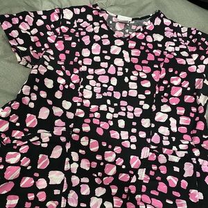 Black and Pink Scrub Top